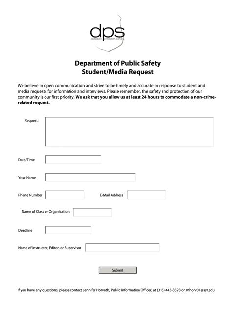 Fillable Online Publicsafety Syr Department Of Public Safety