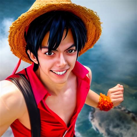 Cosplayer as Monkey D Luffy. high definition, ((Simetric face ...