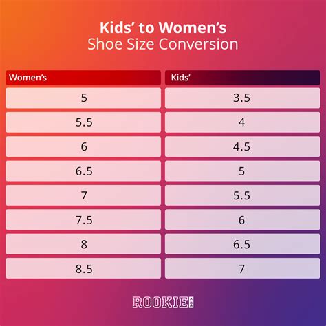 kids shoes  womens shoe size conversion rookie kids