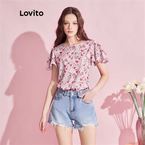 Lovito Women Boho Ditsy Floral Ruffle Blouse L74ED098 Shopee Philippines