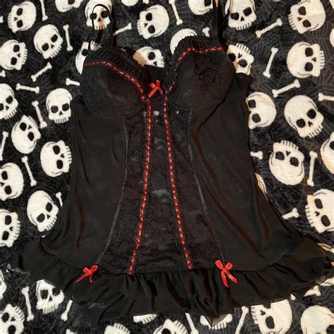 Mesh Jezebel Lingerie With Lace Ribbon Top With Depop