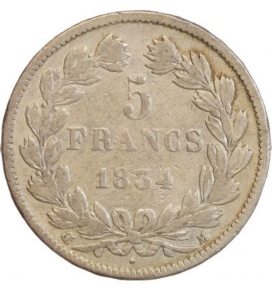 5 Francs Louis Philippe Ier Tête Laurée Tranche En Relief