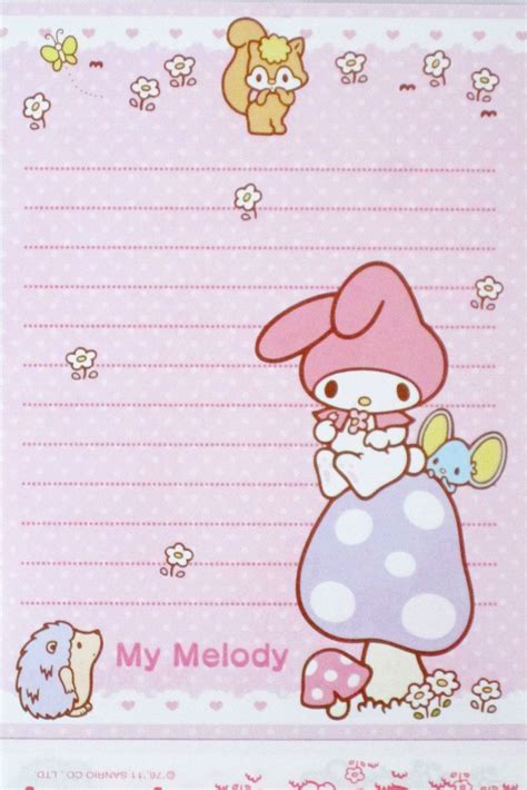 Sanrio Strawberry My Melody Hello Kitty 3 Tier Memo Padkawaii 편지지