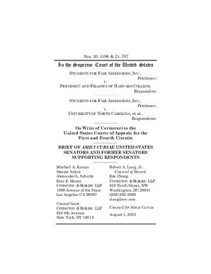 Fillable Online Amicus Brief Senators Of The Us Brief Submitted To