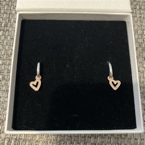 Pandora Sparkling Freehand Heart Hoop Earrings New In Box Ebay