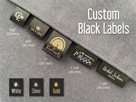 150 Custom Sew In Labels Black Fabric Labels Satin Garment Etsy Canada