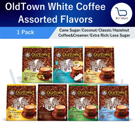 town white coffee assorted flavors cane sugar classic coconut