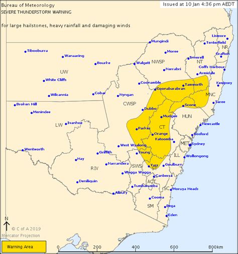 Nsw Severe Thunderstorm Warning Large Hail Heavy Rain Damaging Winds