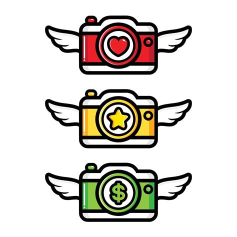 Set Of Winged Camera Vector Design 3809123 Vector Art At Vecteezy