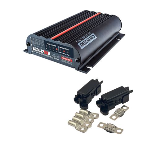 Redarc Bcdc Dual Input 50a Dc Dc Battery Charger Combo Kit Inc Fuses