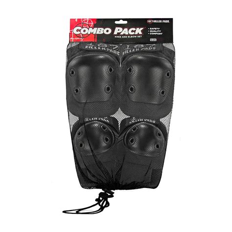 187 Killer Pad Skateboard Pads Combo Pack (knee, elbow) Black Size S/M ...