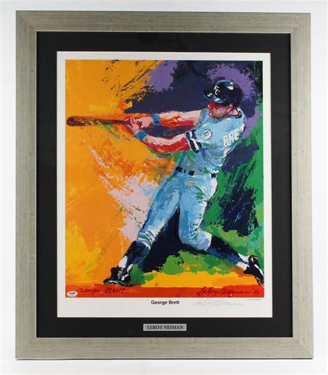 Leroy Neiman Signed George Brett 28x33 Custom Framed Print Display