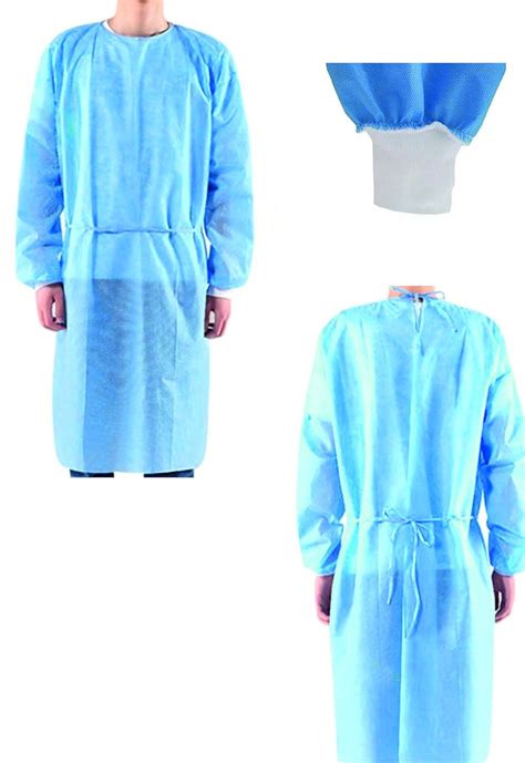 Hot Bargains 10 X Isolation Gown Disposable Surgical Gowns Blue 40gsm