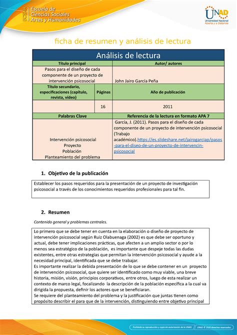 Anexo Ficha De Resumen Y An Lisis De Lectura Ficha De Resumen Y