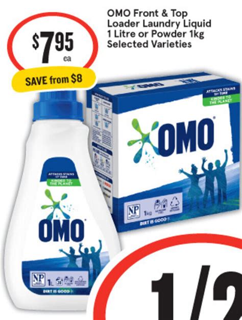 OMO Front Top Loader Laundry Liquid 1 Litre Or Powder 1kg Selected