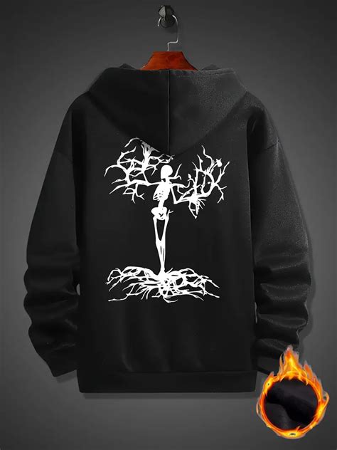 Skeleton Print Hoodie Cool Hoodies Men Mens Casual Graphic Temu