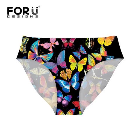 Forudesigns Vivid Butterfly 3d Printing Seamless Underwear For Ladies