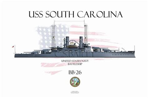 USS South Carolina. Art created by C.S.Bailey www.warmachineart.com | Nave