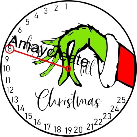 Christmas Grinch Clock Count Down Png File Etsy