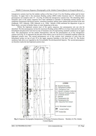 Middle Cretaceous Sequence Stratigraphy At The Ashaka Cement Quarry In