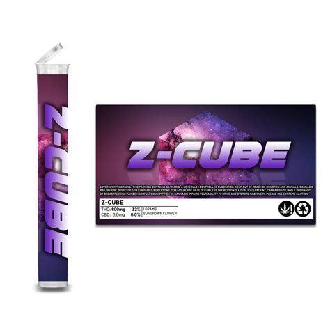 Z Cube Pre Roll Pop Tops 1g Green Buddha Packaging