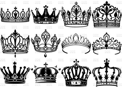 Crown Svg Bundle Vector File Crown Svg Queen Crown Svg Princess