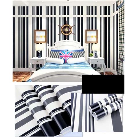 Jual GARIS HITAM PUTIH Wallpaper 3D Sticker Dinding Walpaper Stiker