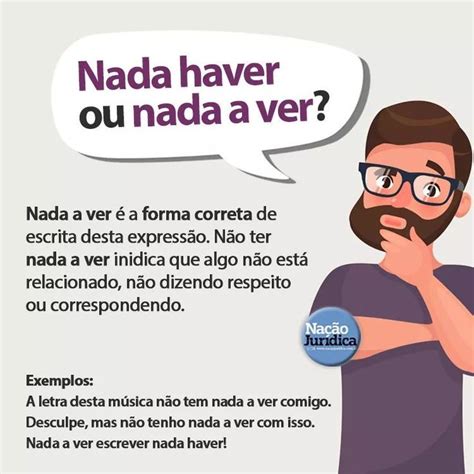 Nada Haver Ou Nada A Ver Aprender Portugues Dicas De Portugues