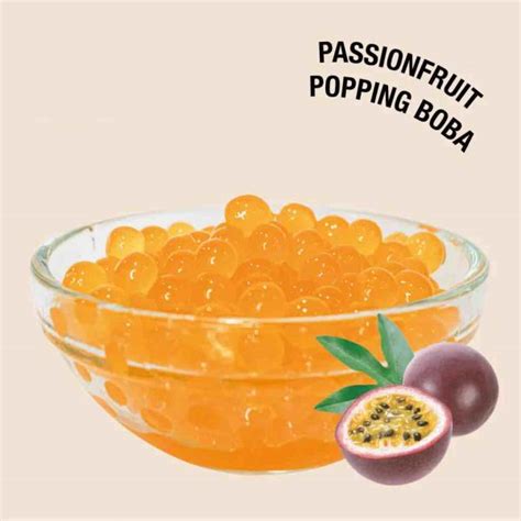 Passion Fruit Popping Boba Flavour Enjoy With Bubble Tea Exploding