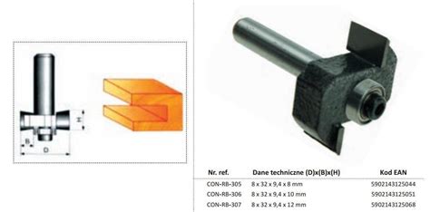 CONDOR FREZ DO DREWNA DO ROWKÓW Fi 32 9 4 x 8mm TRZPIEŃ 8mm Z