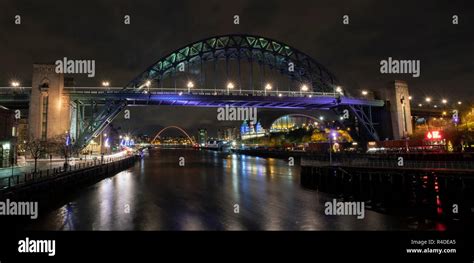 Newcastle Quayside at night Stock Photo - Alamy