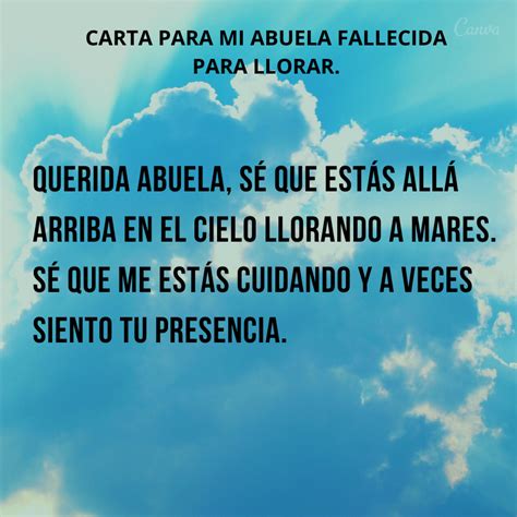 Carta Para Mi Abuela Fallecida Para Llorar Puras Letras