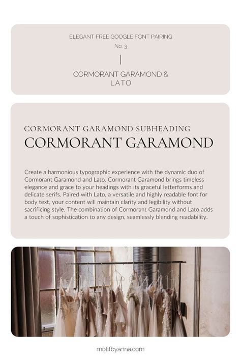 Elegant free google font pairing - Cormorant Garamond & Lato in 2024 ...