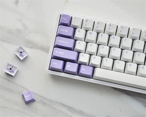 126pcs Purple Theme Keycap Set White Purple Colorway Keycap Etsy