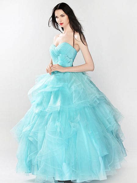 Strapless Ice Blue Ball Gown Prom Formal Dress Rs3015 Jojo Shop