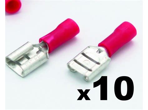 Cosse clip électrique rouge femelle 6 3 mm lot de 10