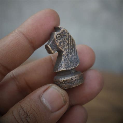 Hand Forged Brass Knight Craftsmanship In Your Pocket Brass Chess