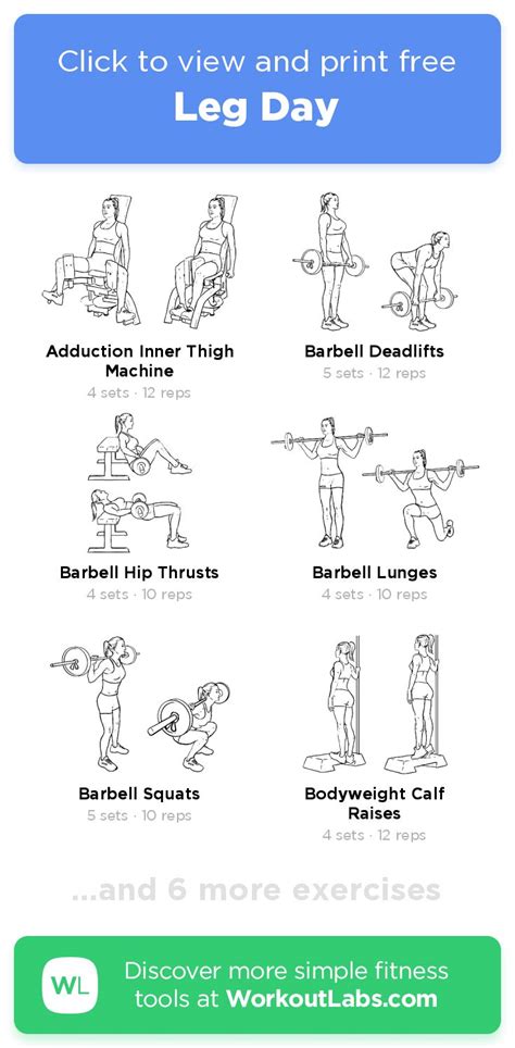 Leg Day · Free workout by WorkoutLabs Fit in 2023 | Leg lifts workout ...