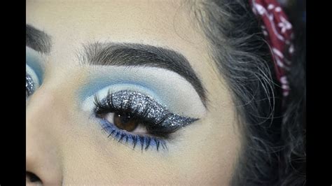 Maquillaje Azul Con Glitter Youtube