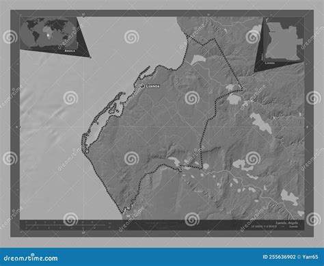 Luanda Angola Bilevel Labelled Points Of Cities Stock Illustration