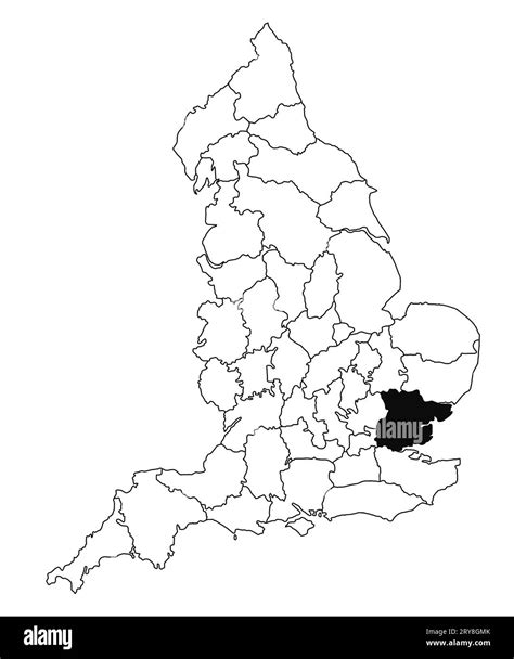 Map Of Essex County In England On White Background Single County Map