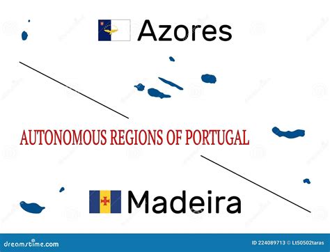 Mapa De Las Dos Regiones Autónomas De Portugal Azores Y Madeira Mapas