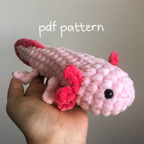 No Sew Axolotl Crochet Pattern Pdf Pattern Etsy Australia