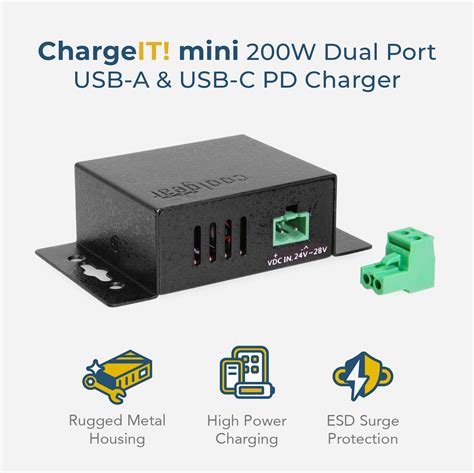 Chargeit Mini 200w Dual Type C Pd Charger 100w Output Each Port 24v Input