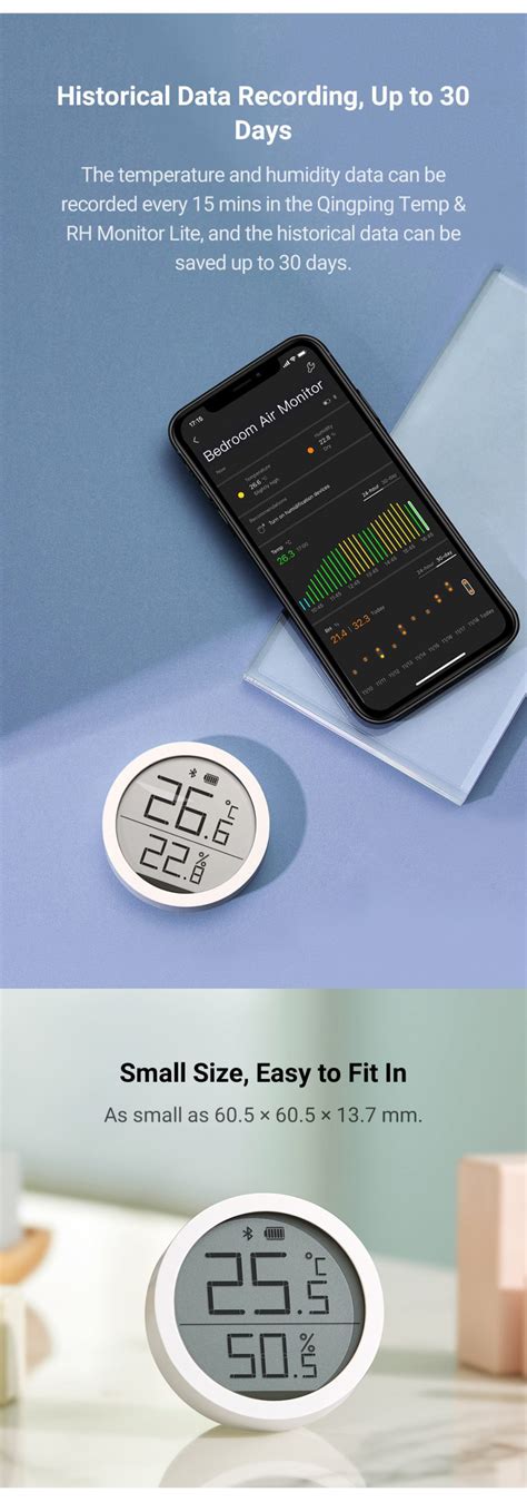 Xiaomi Mijia: Smart Home Temperature and Humidity Sensor, Bluetooth 5.0 ...