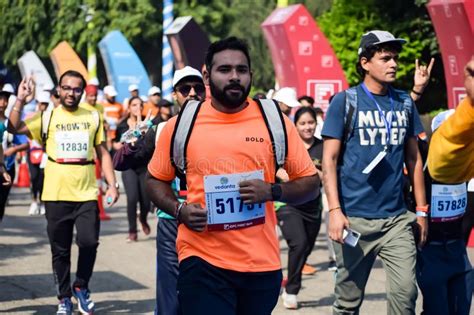 New Delhi India October 15 2023 Vedanta Delhi Half Marathon Race