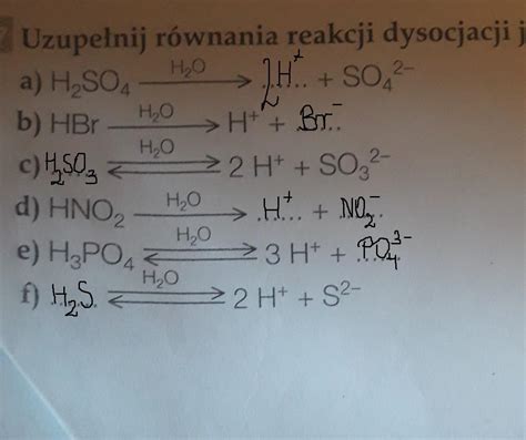 Uzupełnij Równania Reakcji Dysocjacji Jonowej Margaret Wiegel