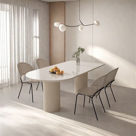 ASS Comfort Zone Matte Stone Dining Table With Roman Column Legs Wayfair