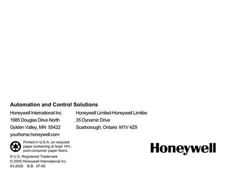 Honeywell Tb7220u User Manual