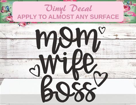 Mom Wife Boss Mom Wife Boss Decal Boss Lady Boss Lady Etsy